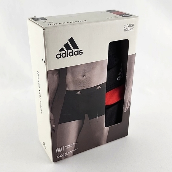 Adidas Men's 3 Pack  Trunk Active Flex Cotton Red Black Size Small - Picture 1 of 8